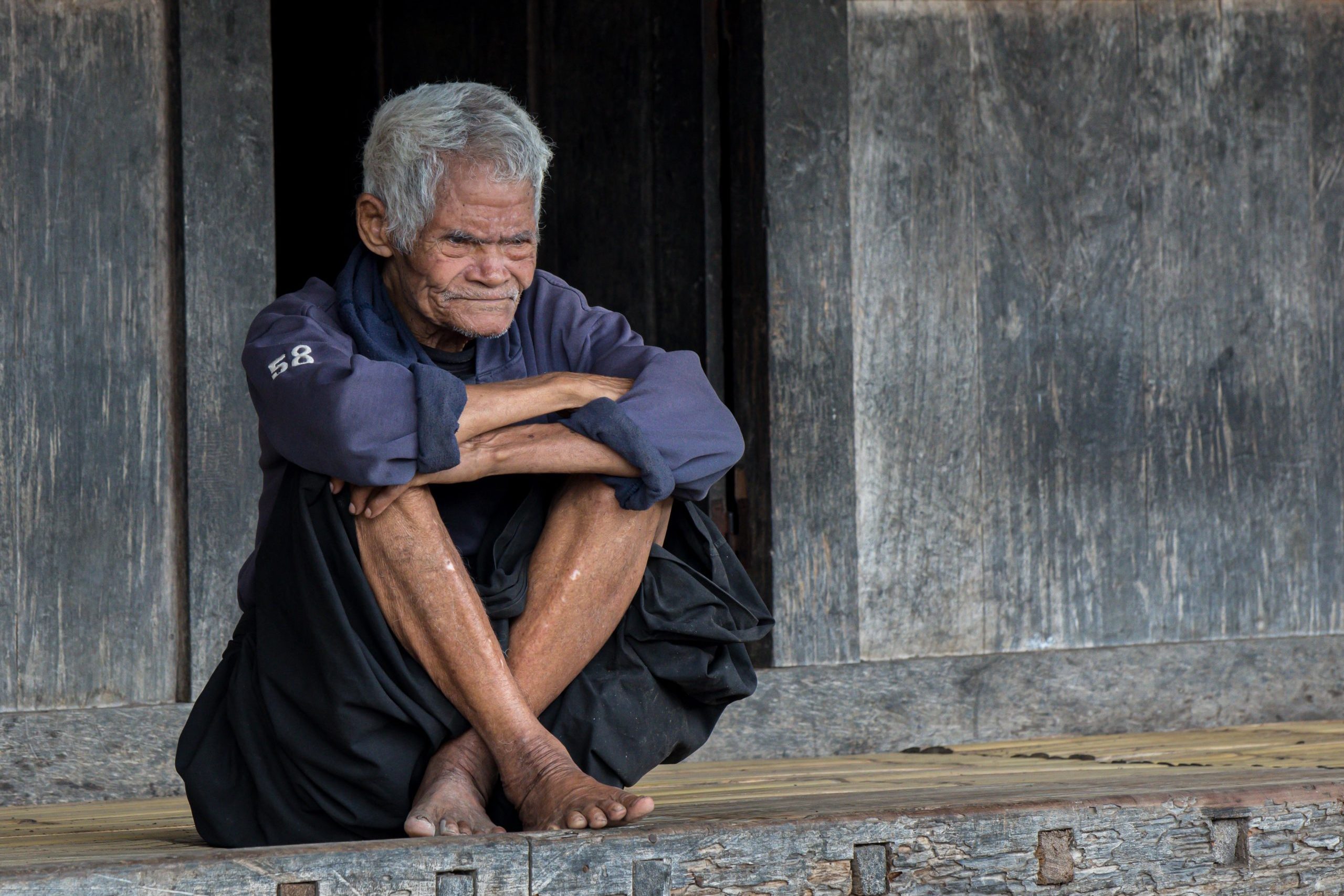 Old man in Gurusina, bajawa, flores, Indonesia