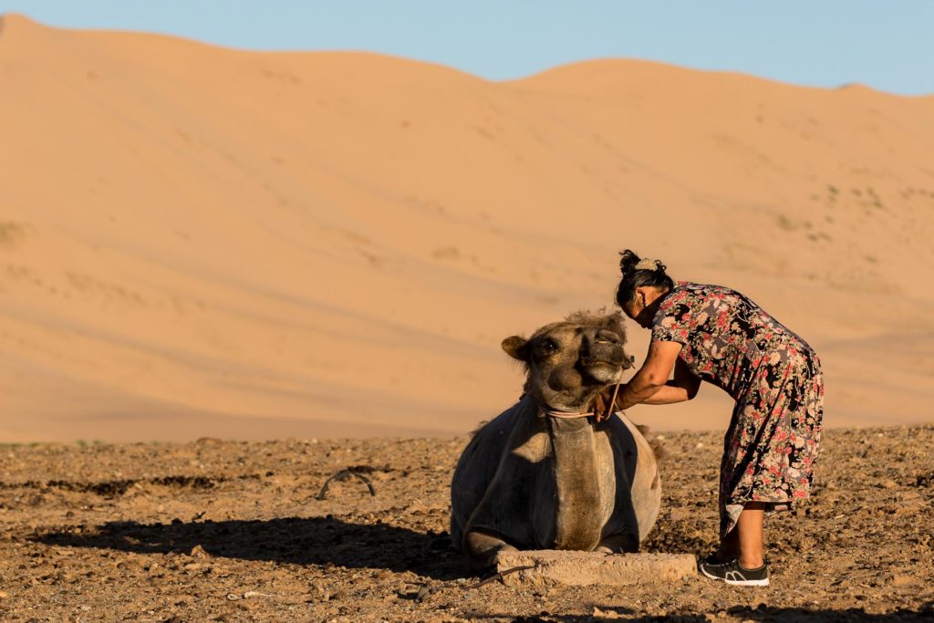 Nomads in Khongoryn Els, in the Gobi Desert of Mongolia