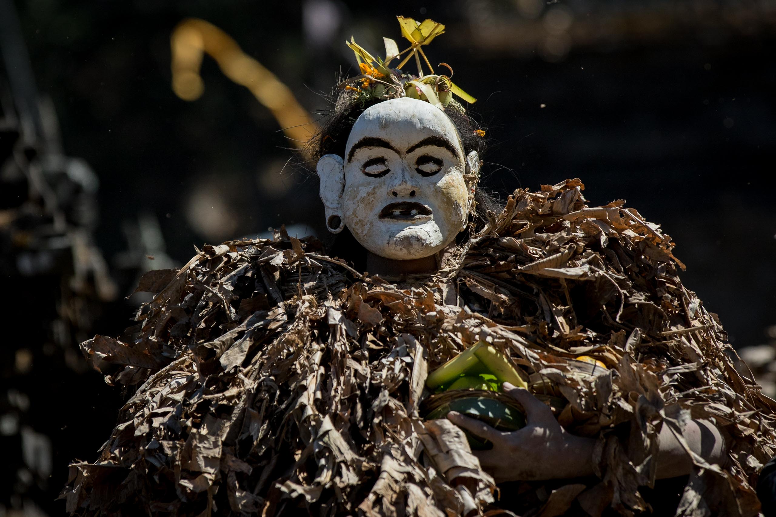 A Batong Brutuk performer in the Bali Aga village of Trunyan, in Northeast Bali