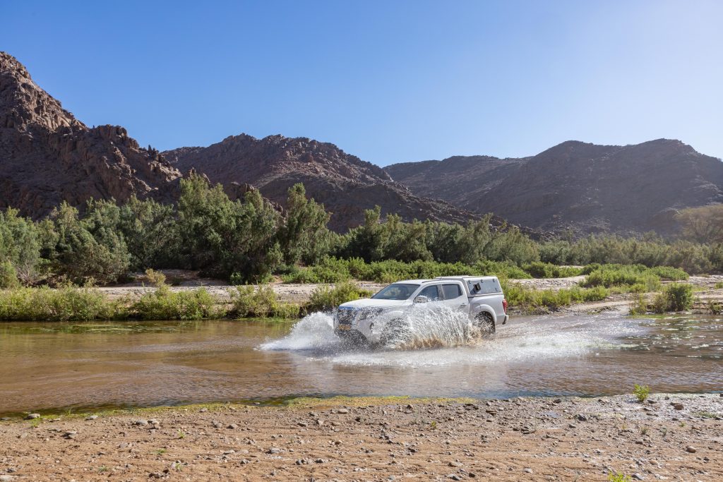 On our way to the gorge, driving through the riverbed