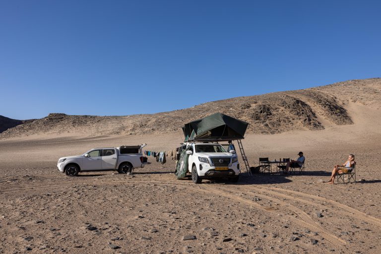 Camping in the Hoanib riverbed in Namibia