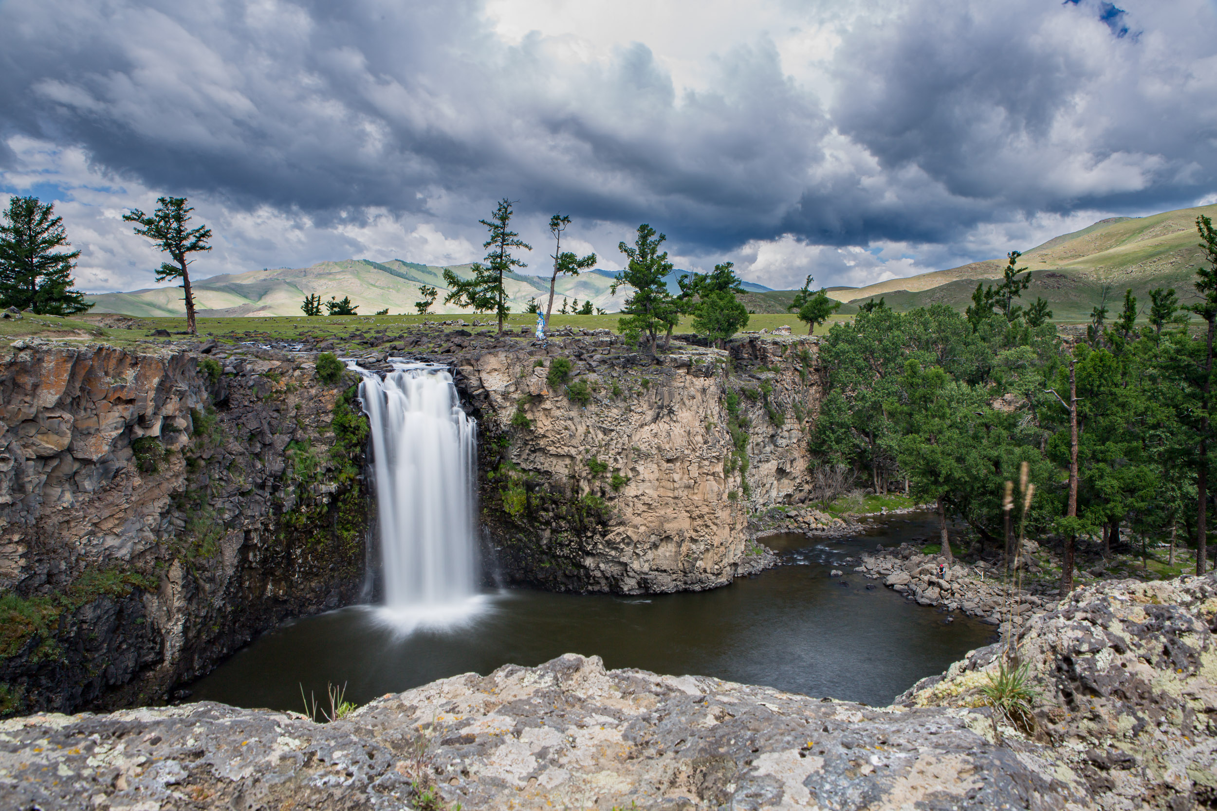 Orkhon Waterfall, in the Orkhon Valley of central Mongolia