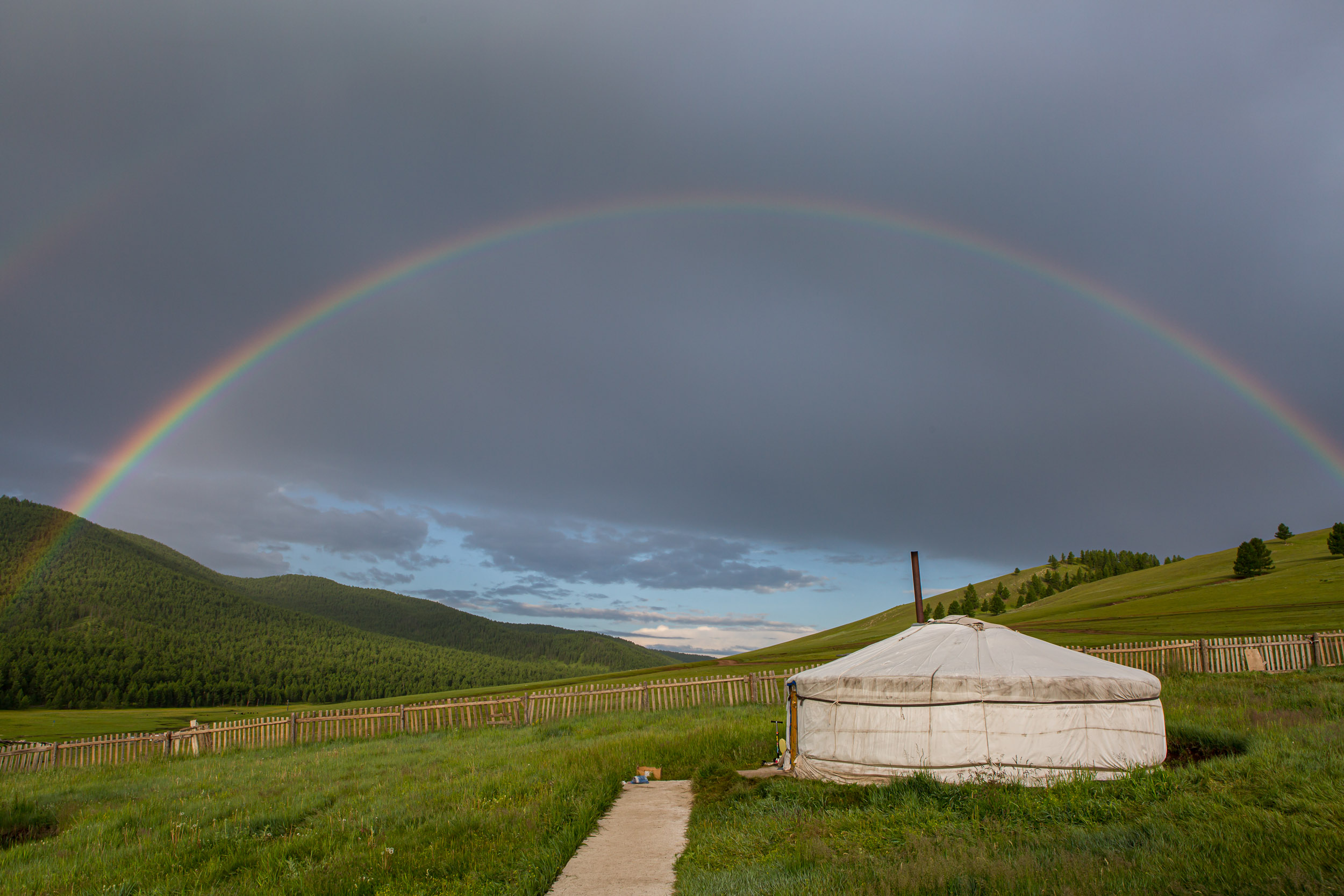 Tsenkher Hot Springs in the Orkhon Valley of central Mongolia