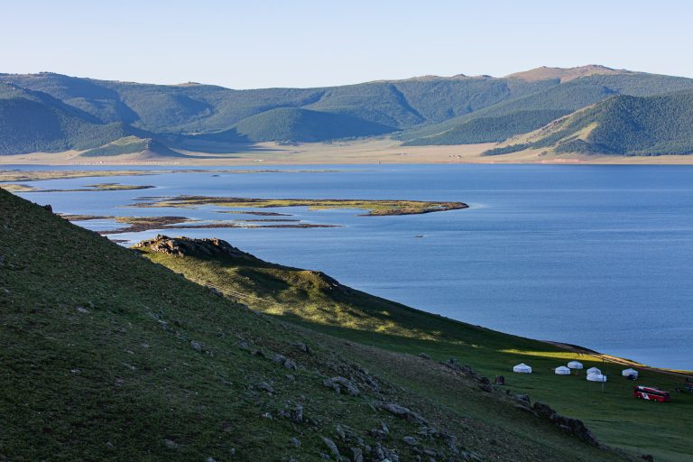 Great White Lake in central Mongolia