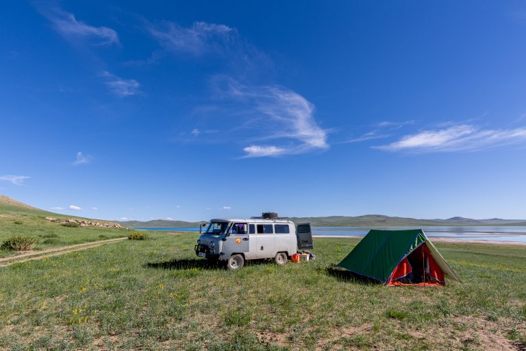 Camping at Telmen Lake in western Mongolia