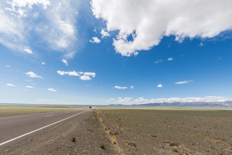 The road to Khyargas Lake in western Mongolia